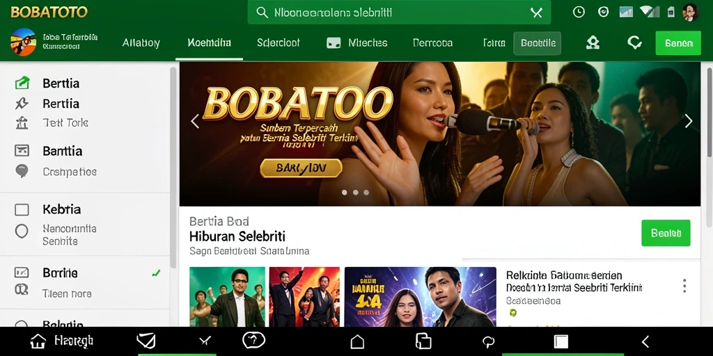 Antarmuka BOBATOTO yang menampilkan berita selebriti terupdate.