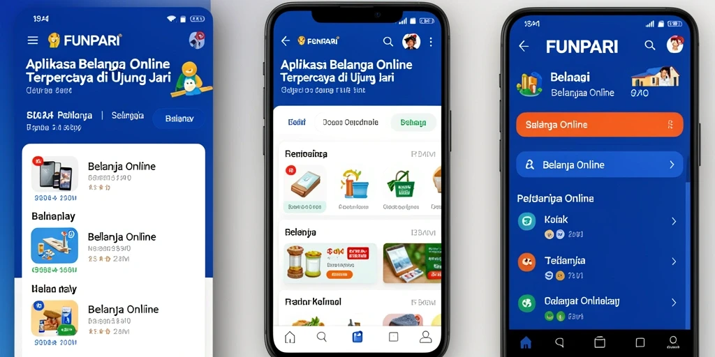 Antarmuka pengguna FUNPARI untuk belanja online yang mudah dan intuitif.