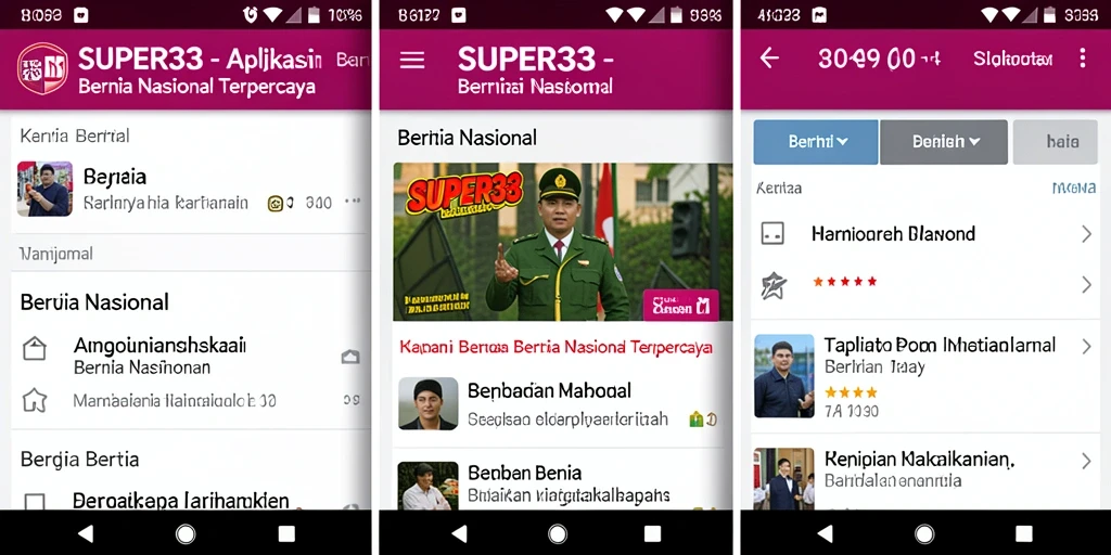 Tampilan antarmuka intuitif dari aplikasi SUPER33 untuk berita nasional.